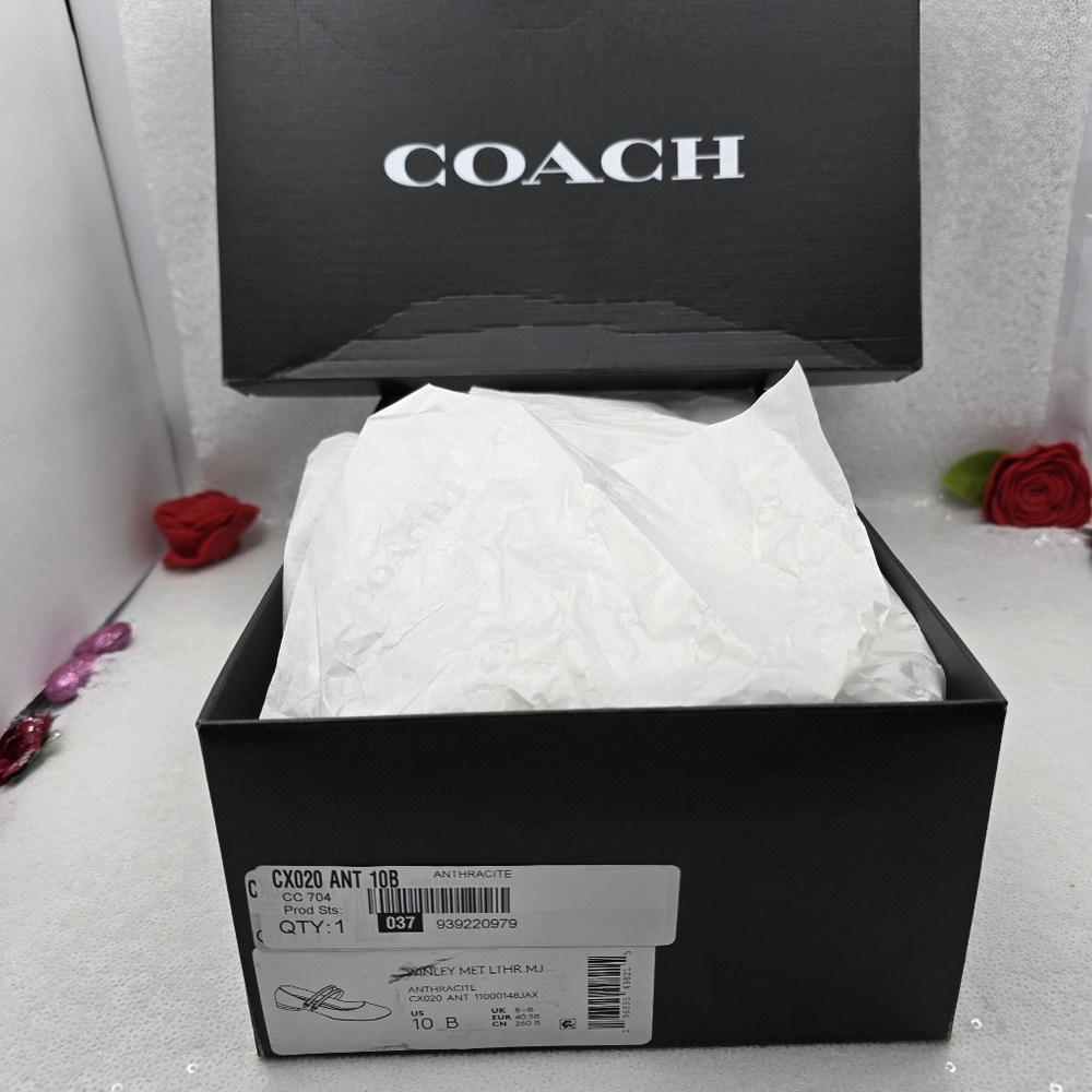 Coach Metallic Leather Winley Mary Jane Women's sz 10 - Picture 14 of 16